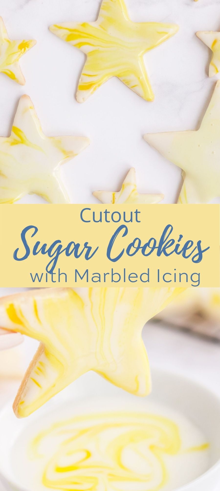 Cutout Sugar Cookies with Marbled Icing Easy Cookie Recipes