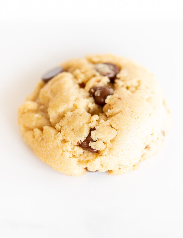 eggless chocolate chip cookie on white surface