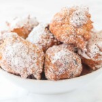 new years cookies piled high in white bowl