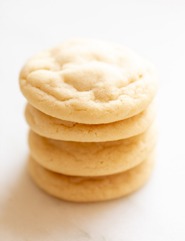 stack of four sugar cookies