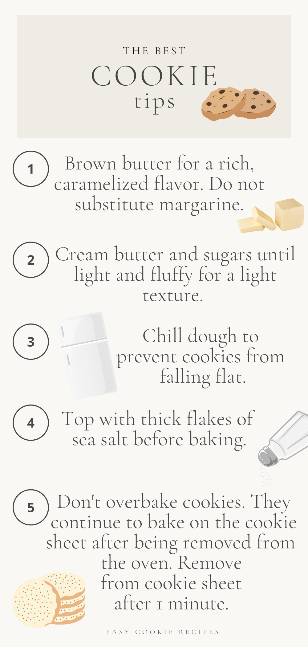 A graphic describing cookie tips
