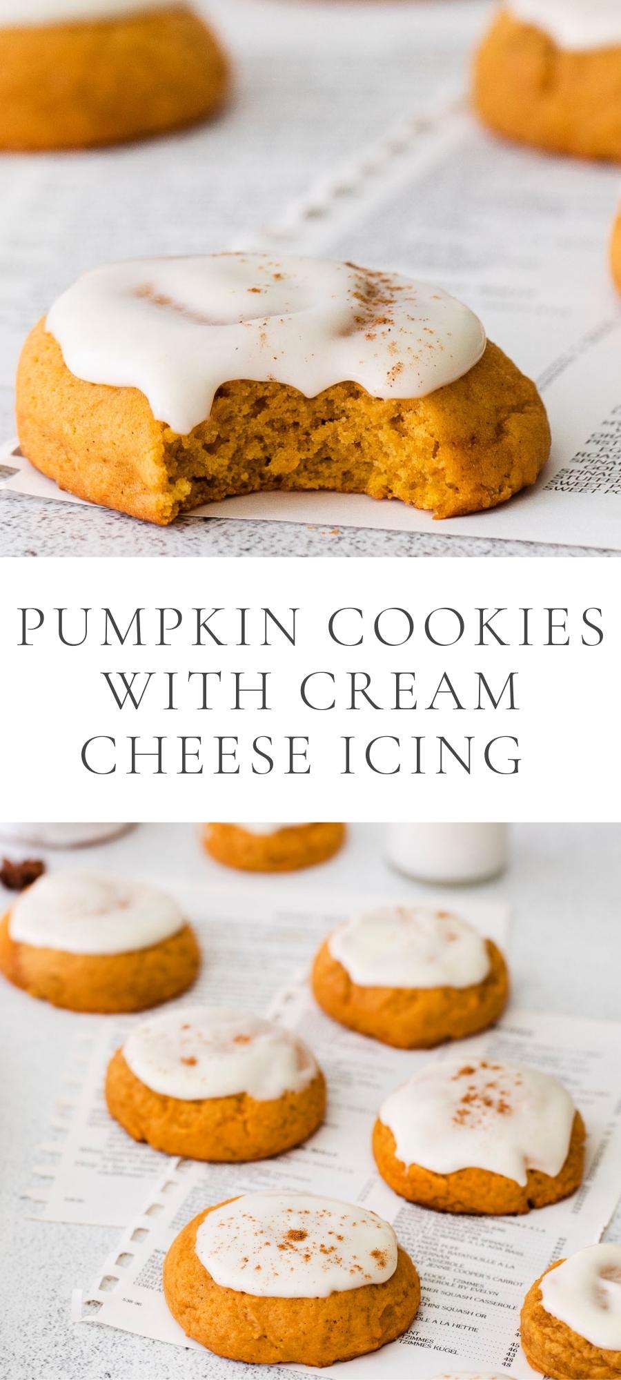 Pumpkin Cookies With Cream Cheese Icing 