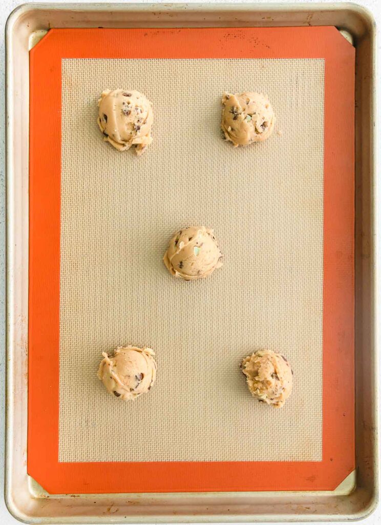 dough balls on pan