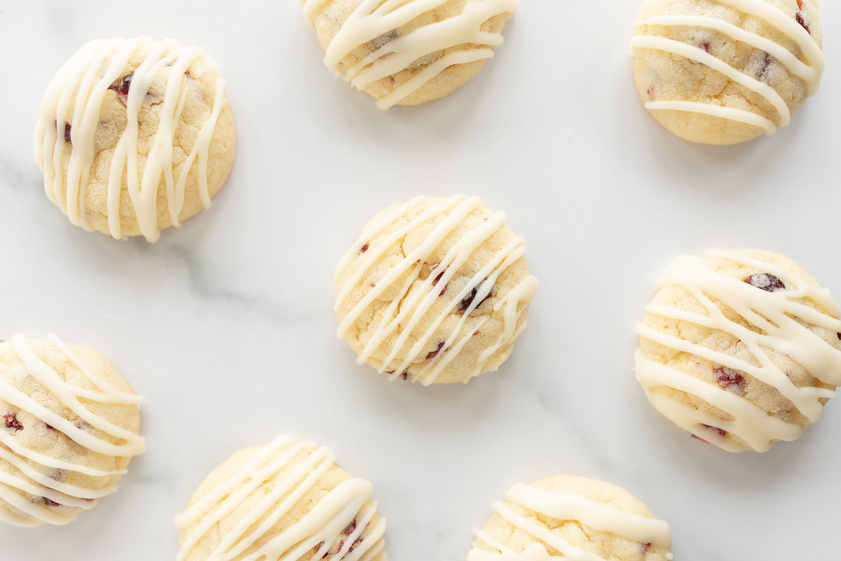 cranberry orange zest cookies with icing