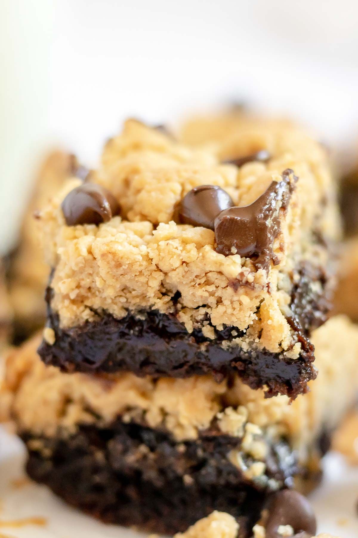 A stack of peanut butter brookies