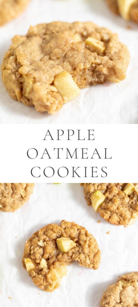 apple oatmeal cookies with apple slices