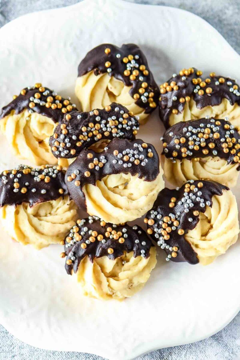 ChocolateDipped Butter Cookies Easy Cookie Recipes